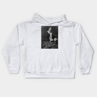 George Eliot portrait and quote: Failure after long perseverance is much grander than never to have a striving good enough to be called a failure. Kids Hoodie